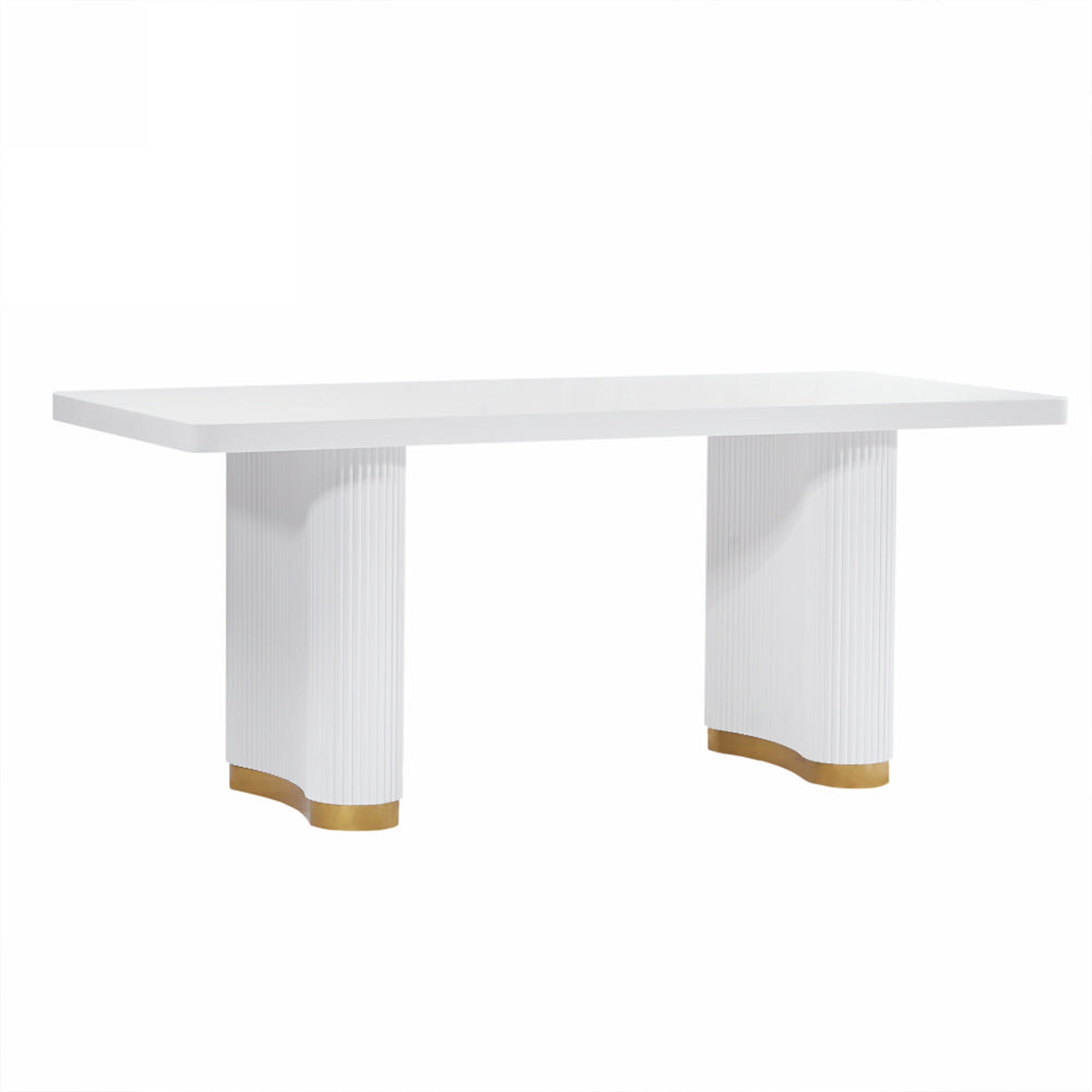 RECTANGULAR DINING TABLE (DISCONTINUED ITEM) 20 MM BLACK/BROWN/WHITE MDF PANEL BLACK/BROWN/WHITE RIPPLE LEGS 201 STAINLESS STEEL SIZE:63.0"Lx31.5"Dx29.5"H