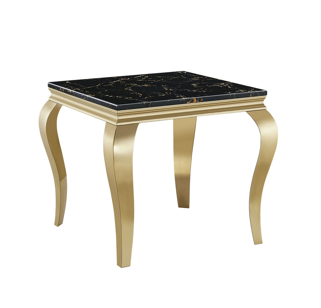 END TABLE 10MM BLACK TEMPERED GLASS STAINLESS STEEL SILVER MIRRORED FINISH SIZE:24"Lx24"Dx22"H