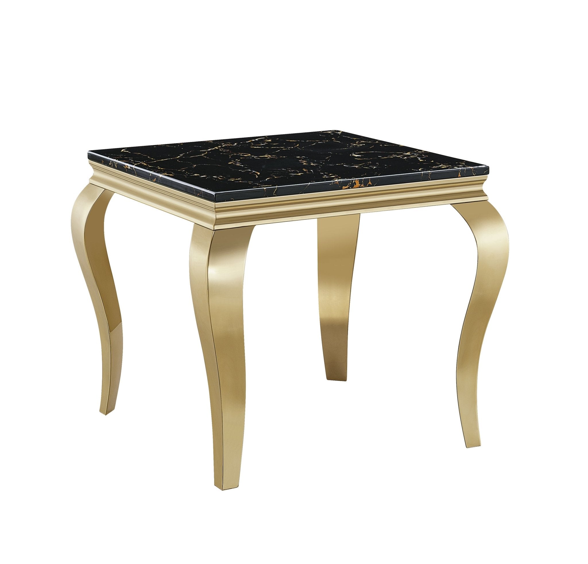 END TABLE 10MM BLACK TEMPERED GLASS STAINLESS STEEL SILVER MIRRORED FINISH SIZE:24"Lx24"Dx22"H