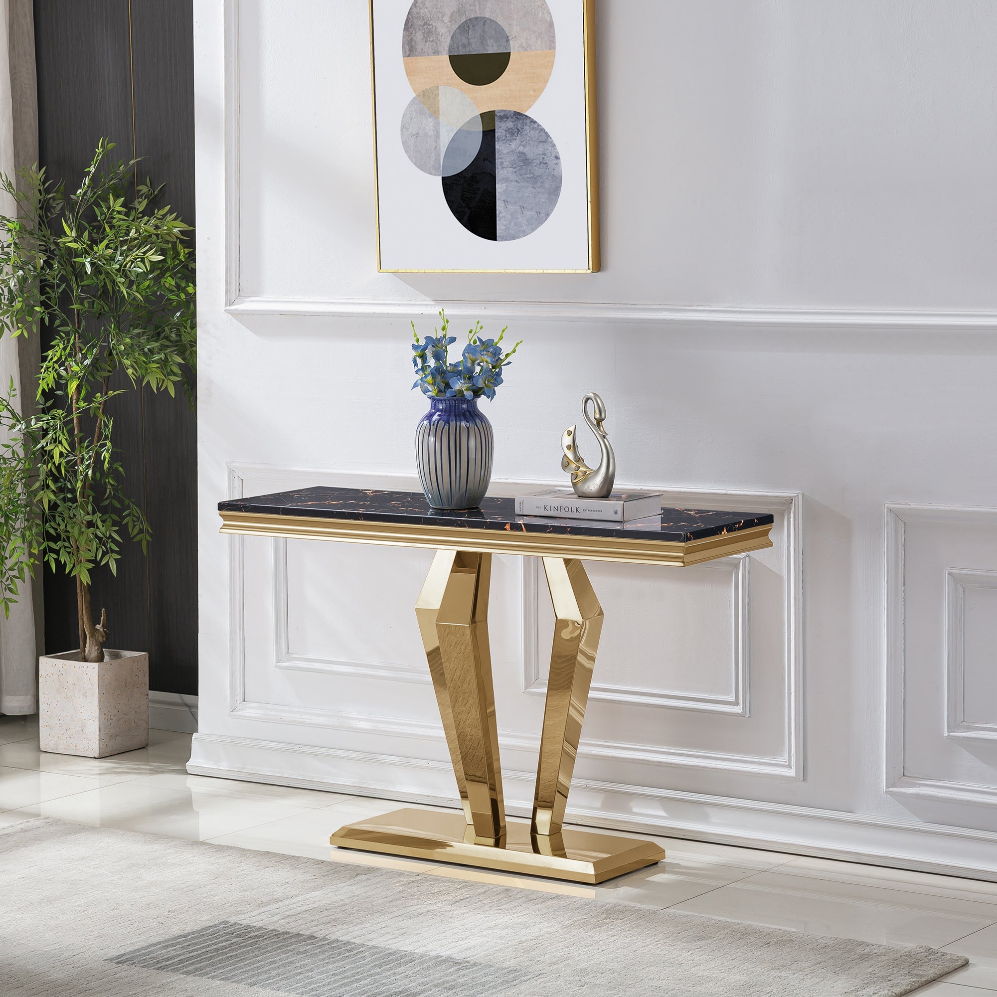 CONSOLE TABLE SIZE: 46.85"Lx14.96"Dx31.50"H