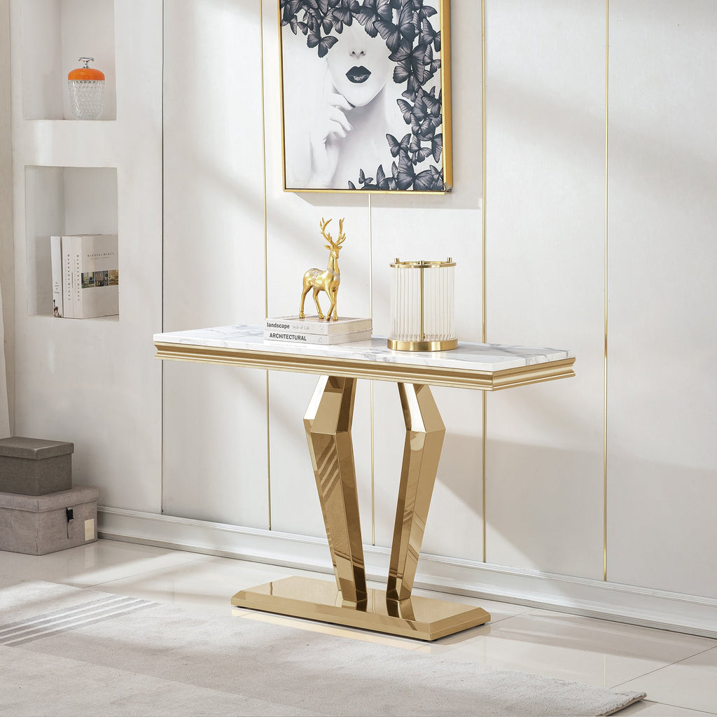 CONSOLE TABLE SIZE: 46.85"Lx14.96"Dx31.50"H