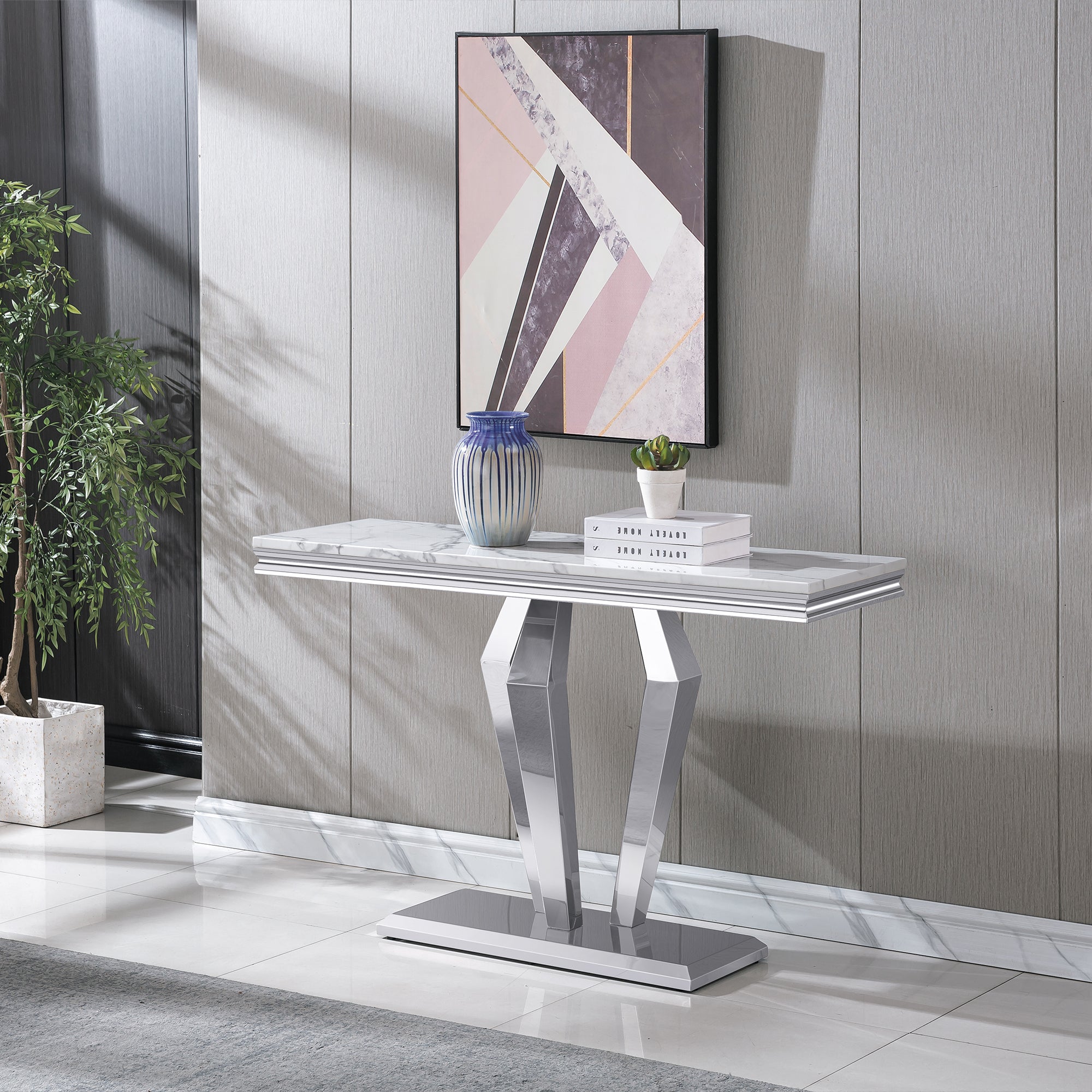 CONSOLE TABLE SIZE: 46.85"Lx14.96"Dx31.50"H