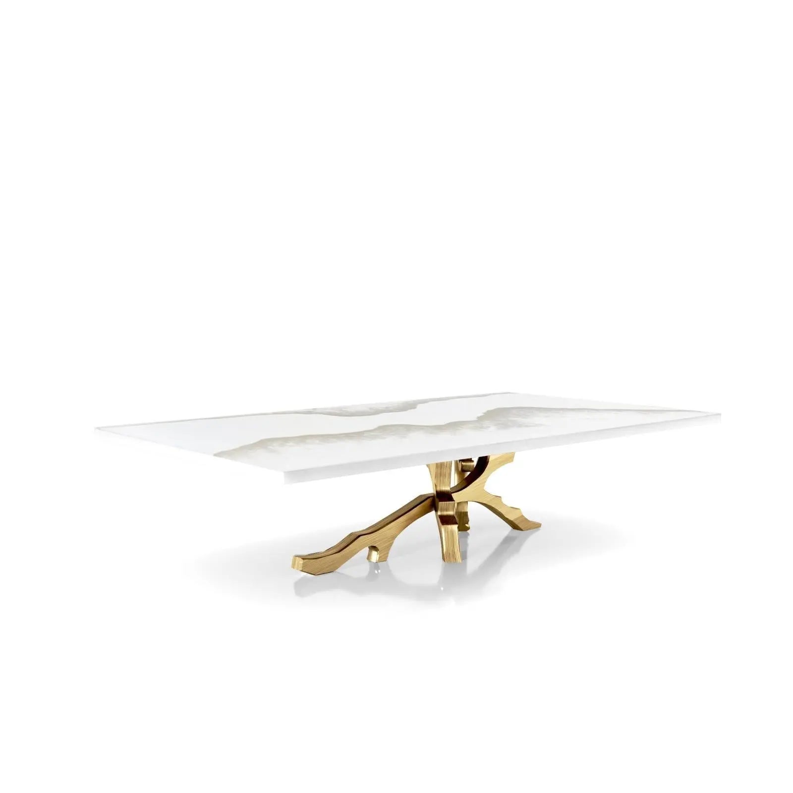 Albero Brushed Titanium Gold Art Top Coffee Tables