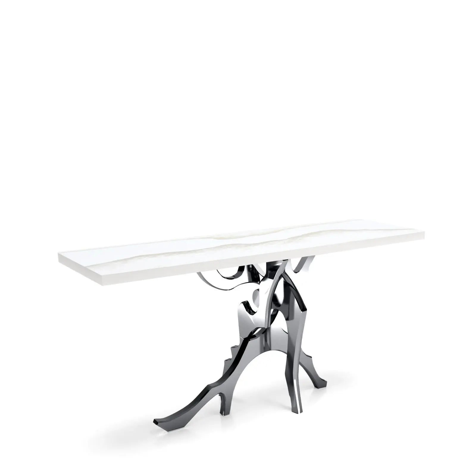 Albero Silver Art Top Large Console Tables