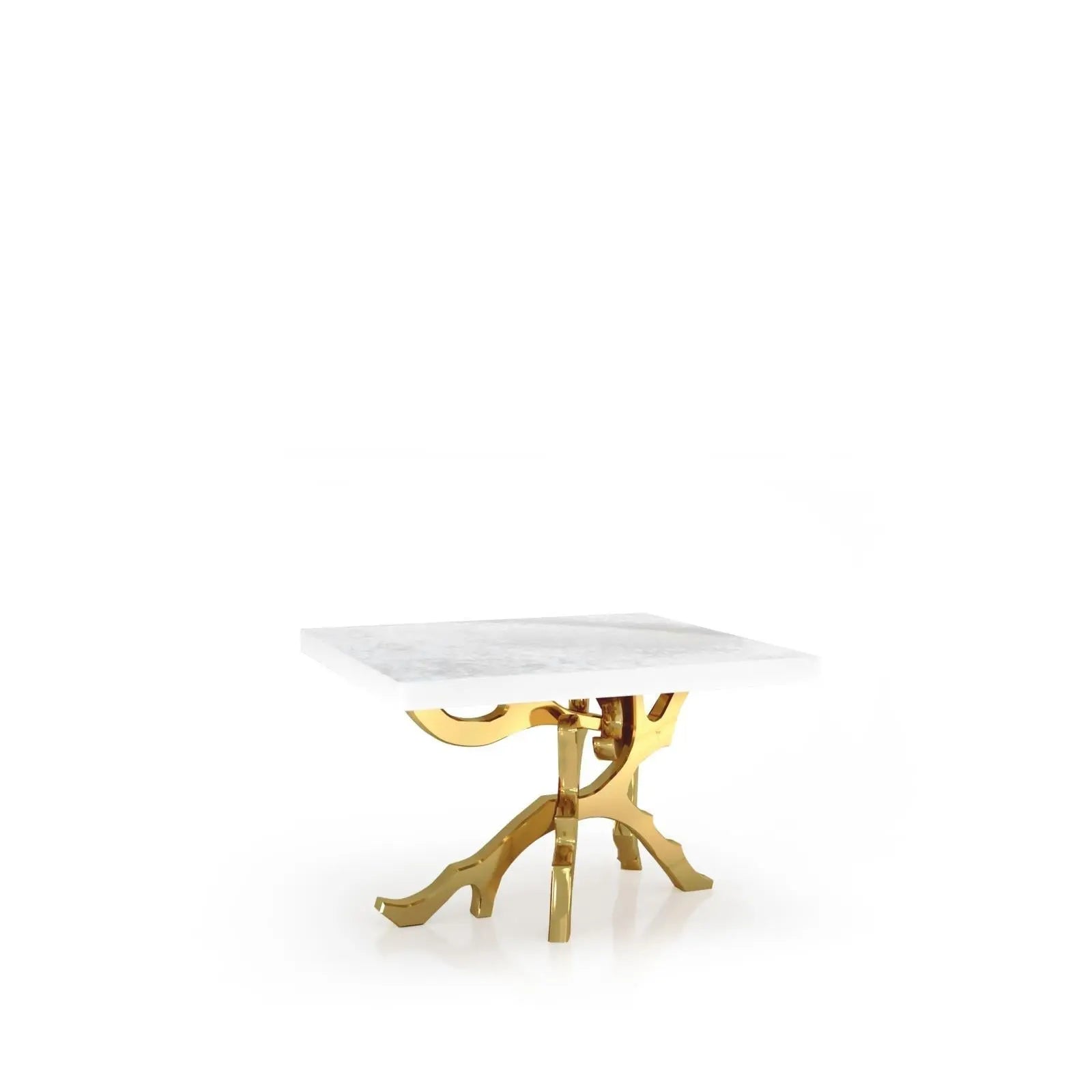 Albero Titanium Gold Art Top Large End Table